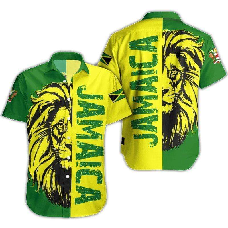 Hawaiian Aloha Shirts Jamaica Lion