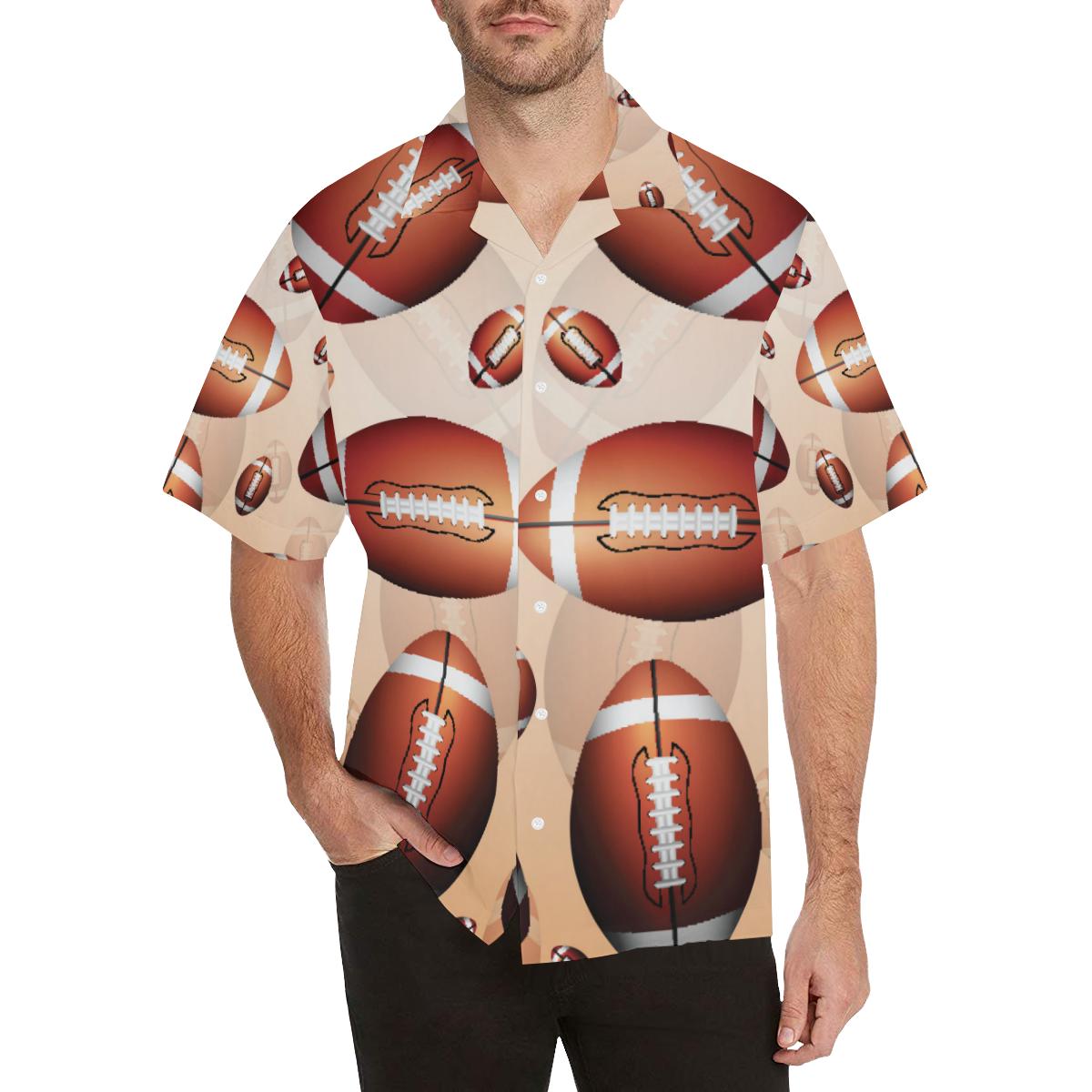 American Football Ball Design Pattern Mens All Over Print Hawaiian Shirt