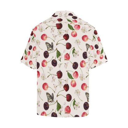 Cherry Flower Butterfly Pattern Mens All Over Print Hawaiian Shirt