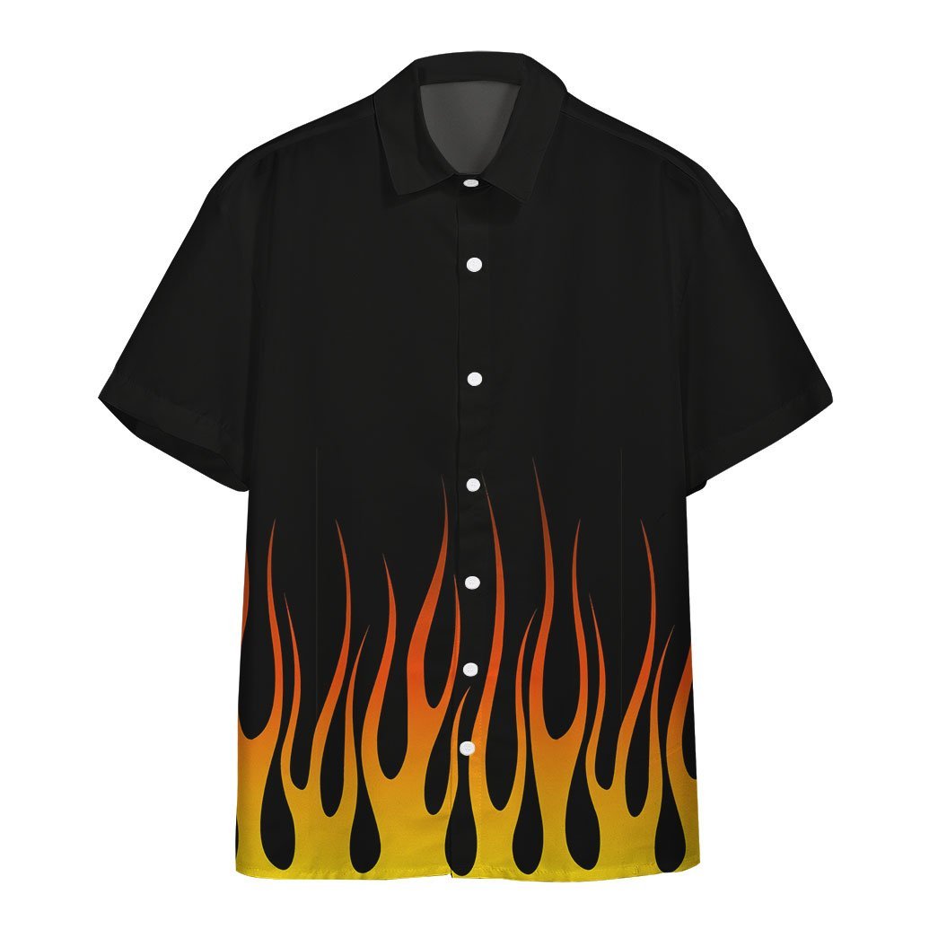    3D Hot Rod Flame Stencils Custom Hawaii Shirt