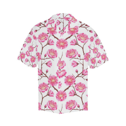 Pink Sakura Pattern Mens All Over Print Hawaiian Shirt
