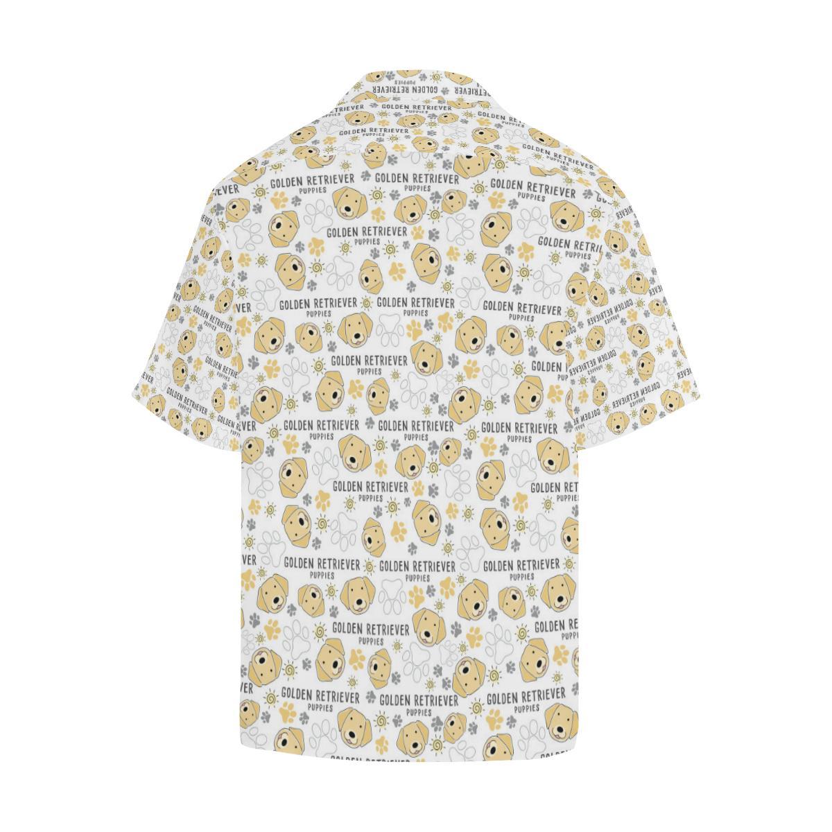 Golden Retriever Pattern Print Design 04 Mens All Over Hawaiian Shirt