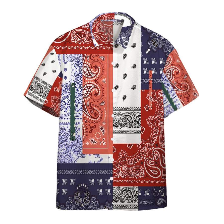  3D Bandana Hawaii Custom Shorts Sleeve Shirt