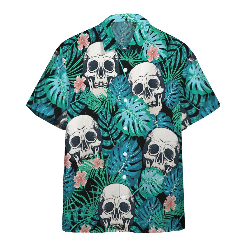  3D Tropical Skulls Hawaiian Custom Short Sleeve Shirts