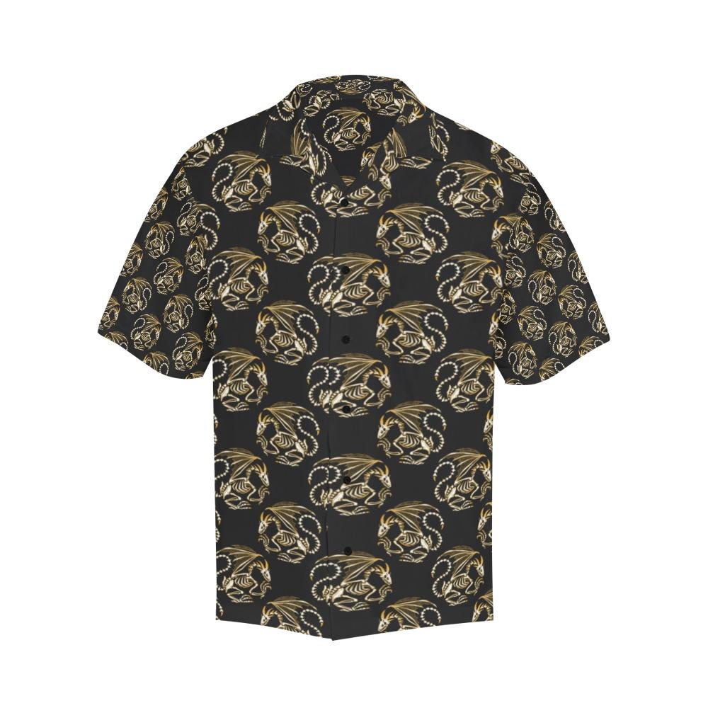 Skeleton Dragon Print Design Hawaiian Shirt