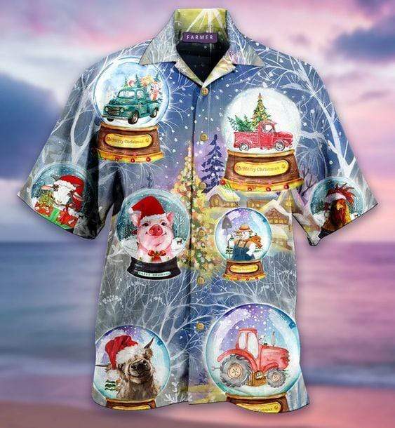 Hawaiian Aloha Shirts Christmas Funny Farmer