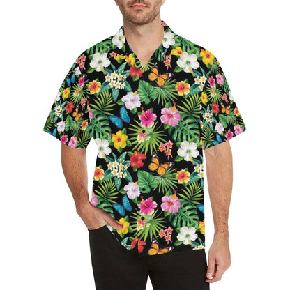 Hibiscus With Butterfly Print Design Lks3 Hawaiian Shirt