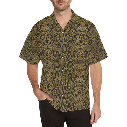 Snake Skin Pattern Mens All Over Print Hawaiian Shirt