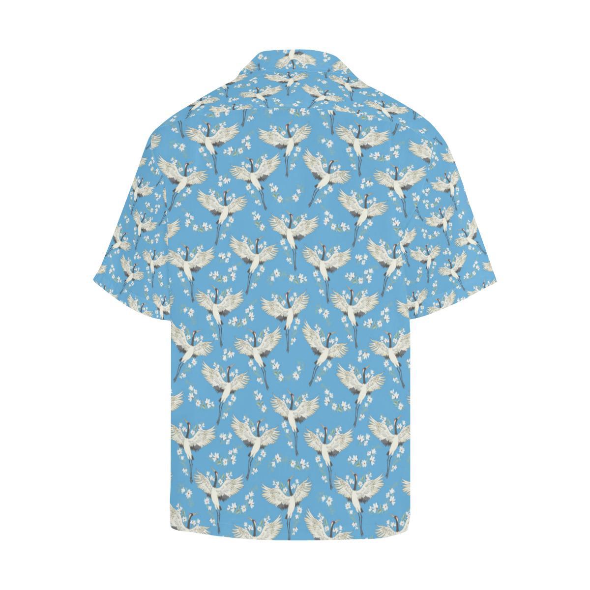 Crane Pattern Print Design Hawaiian Shirt