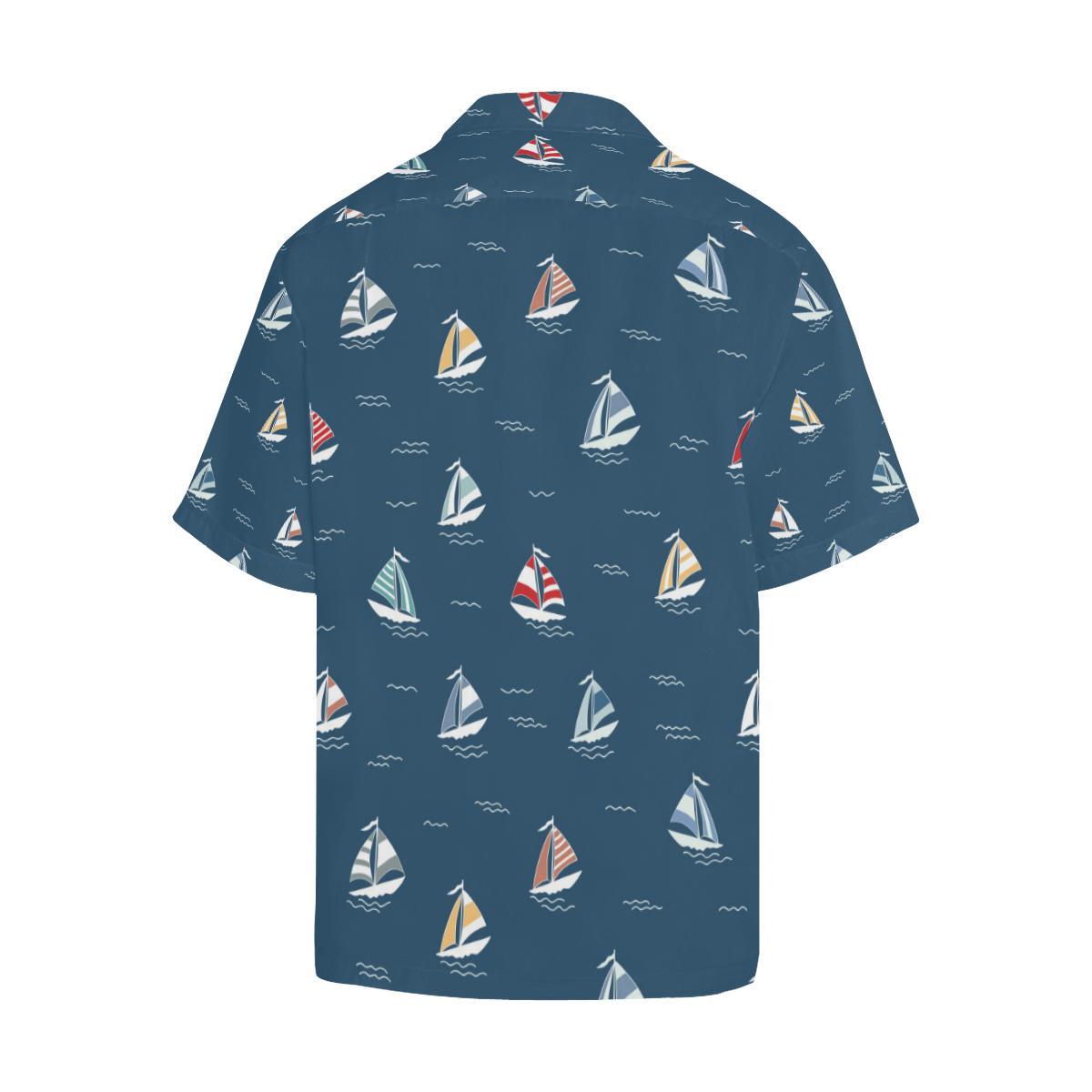 Sailing Ships Pattern Print Design A Hawaiian Shirt