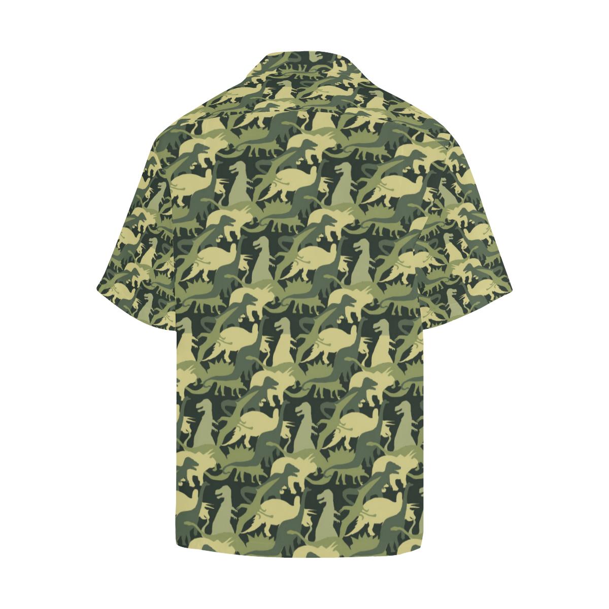 Camouflage Dinosaur Pattern Print Design Hawaiian Shirt