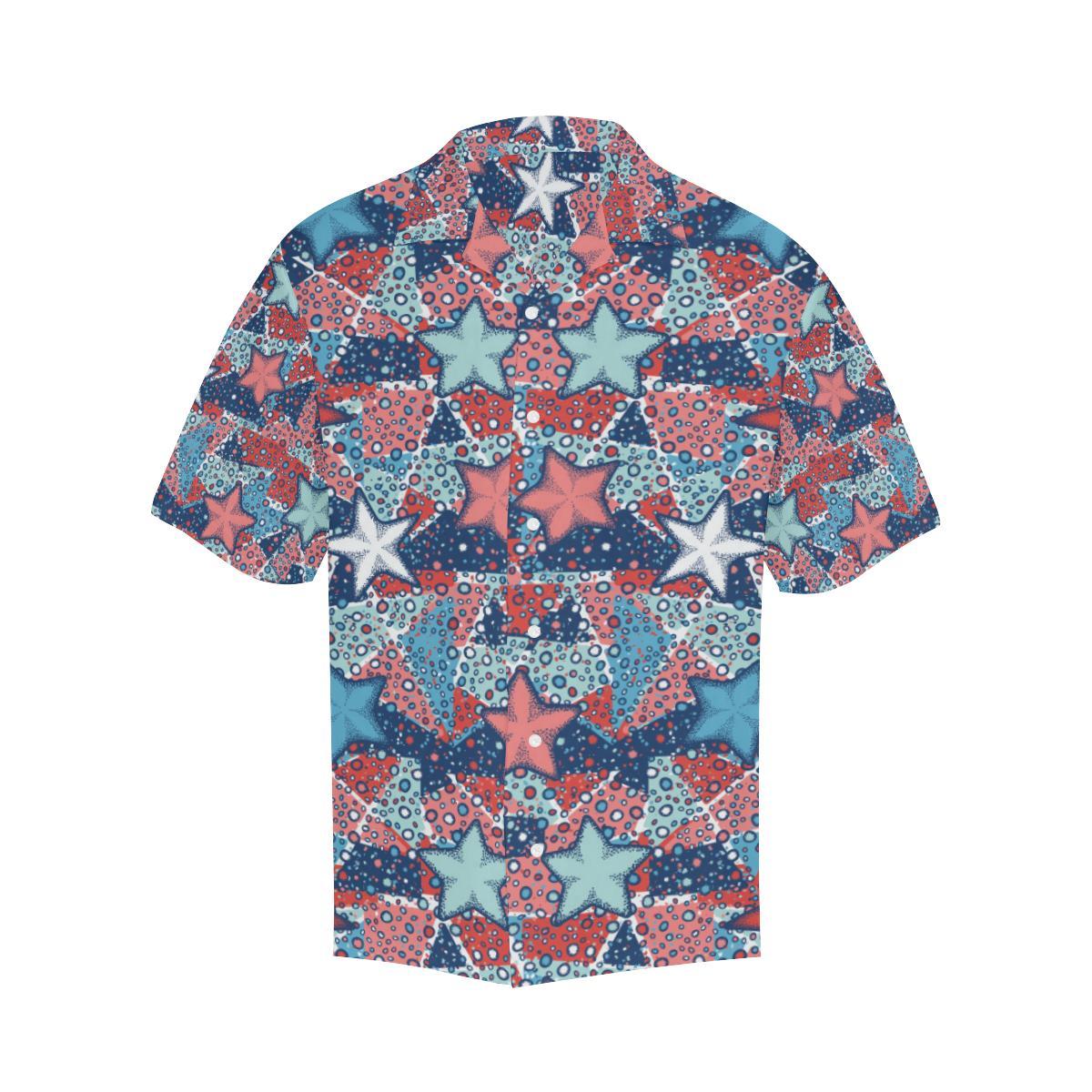 Hand Drawn Colorful Starfish Mens All Over Print Hawaiian Shirt