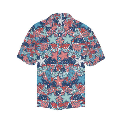 Hand Drawn Colorful Starfish Mens All Over Print Hawaiian Shirt