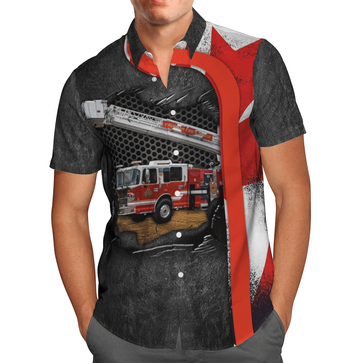 Canada Vfrs Fire And Rescue Services  Gray Unique Design Unisex Hawaiian Shirt For Men And Women Dhc17063488