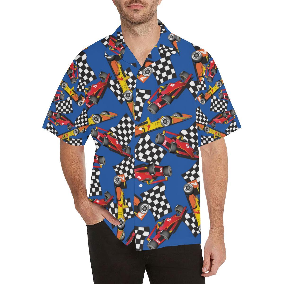 Racing Pattern Print Design A Hawaiian Shirt