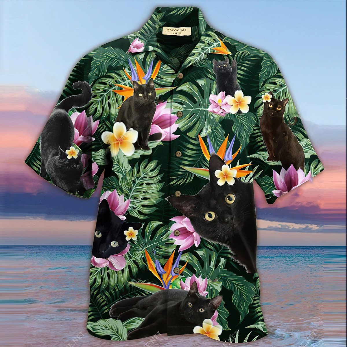 Black Cat Hawaiian Shirt | For Men &amp;amp; Women | Adult | Hw8848