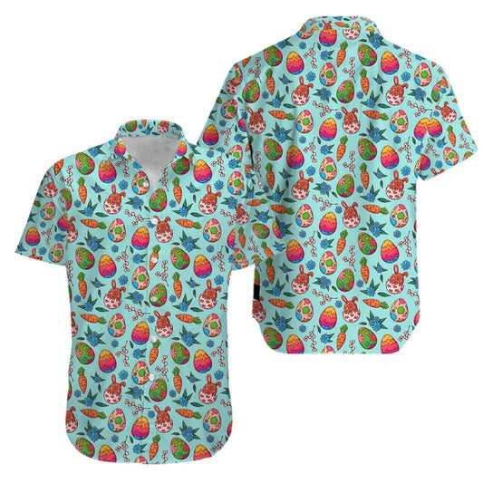 Bunny love Carrot Happy Easter Day Egg Hawaiian Aloha Shirts #V