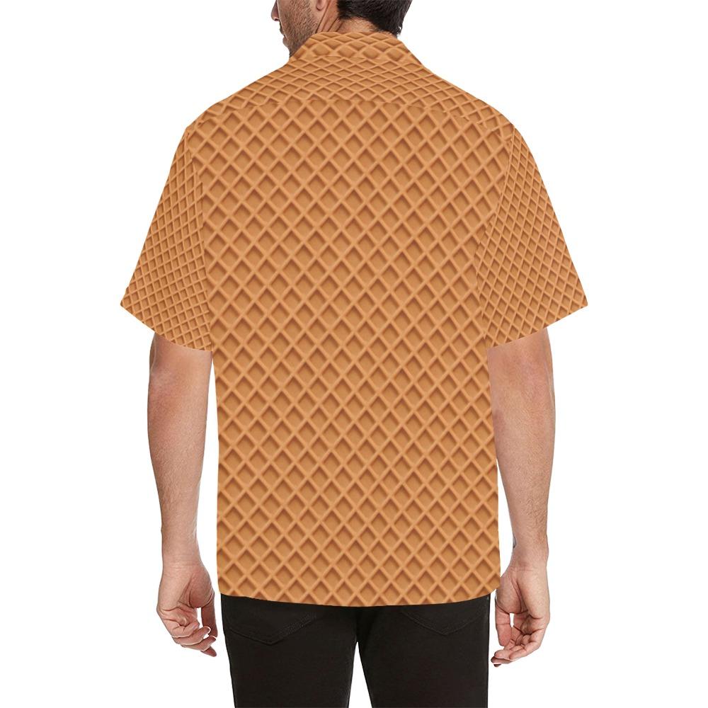 Waffle Texture Print Design Hawaiian Shirt