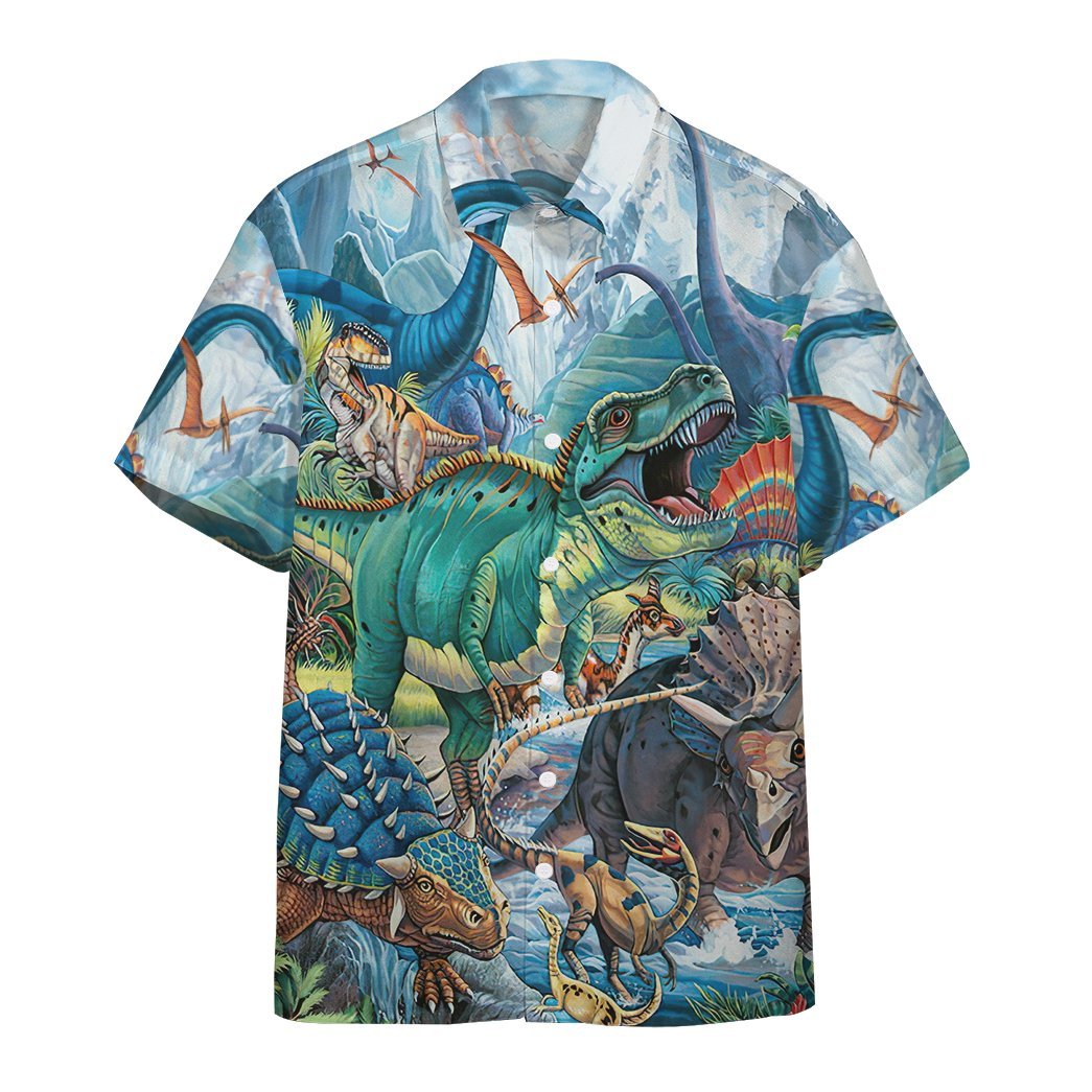  3D Dinotopia Hawaiian Custom Short Sleeve Shirts