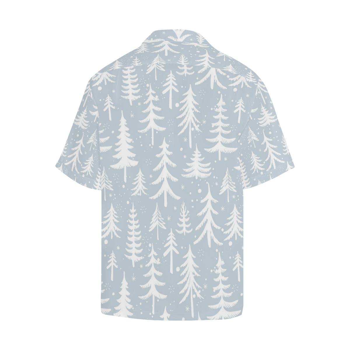 Christmas Tree Winter Forest Pattern Mens All Over Print Hawaiian Shirt