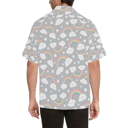 Cute Rainbow Clound Star Pattern Mens All Over Print Hawaiian Shirt