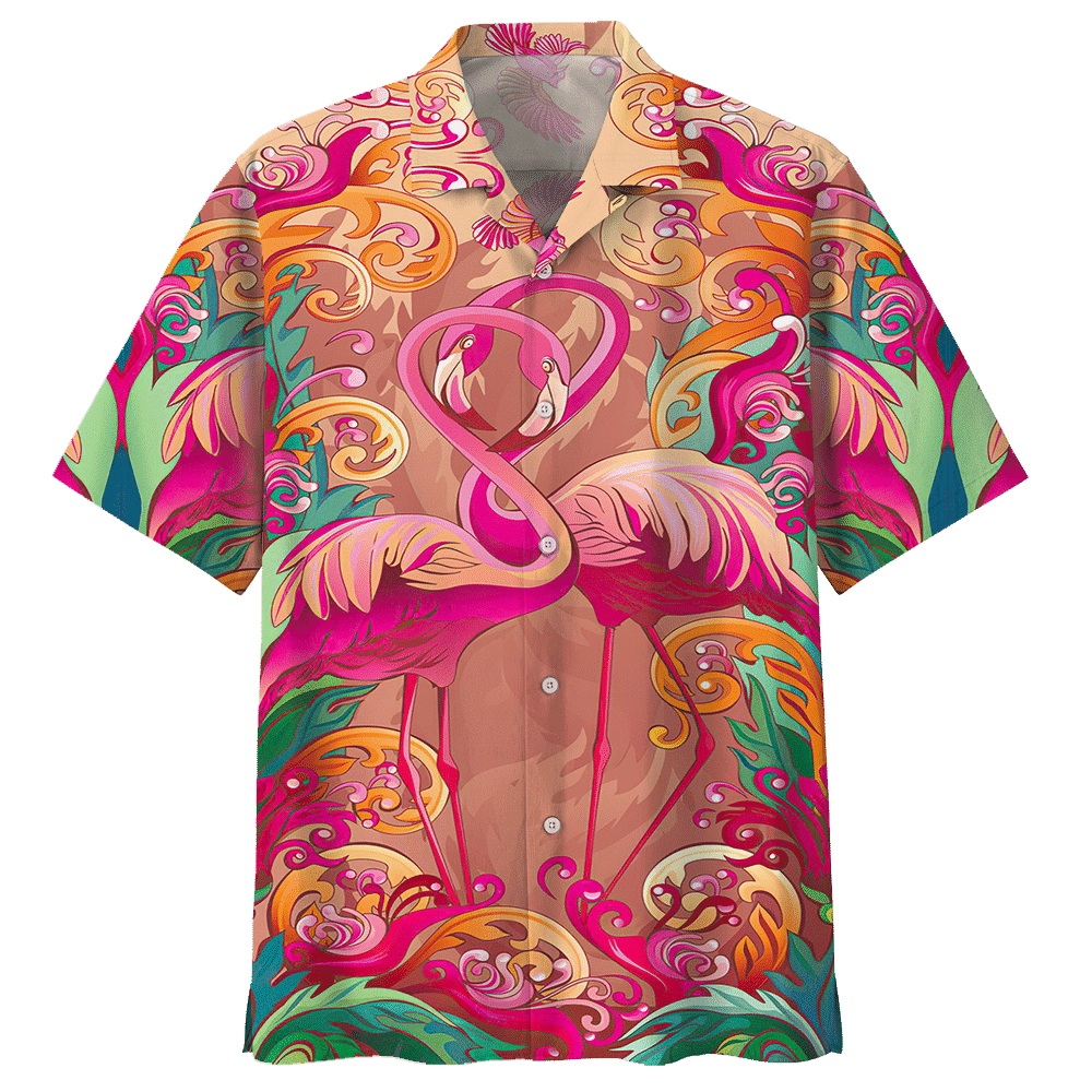 Flamingo  Pink Pink Unisex Hawaiian Shirt 