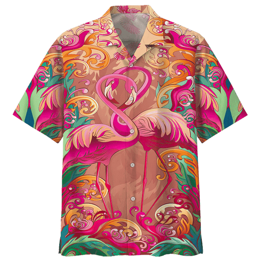 Flamingo  Pink Pink Unisex Hawaiian Shirt 