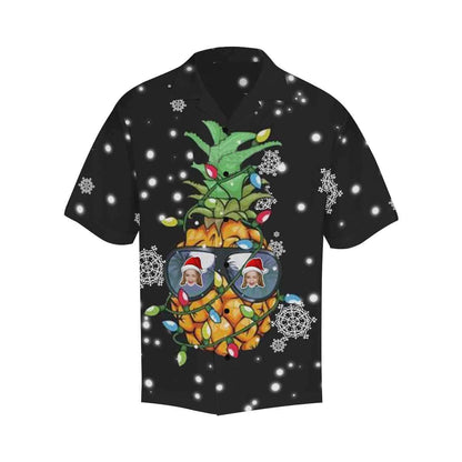 Custom Face Christmas Snow Men's Hawaiian Shirt