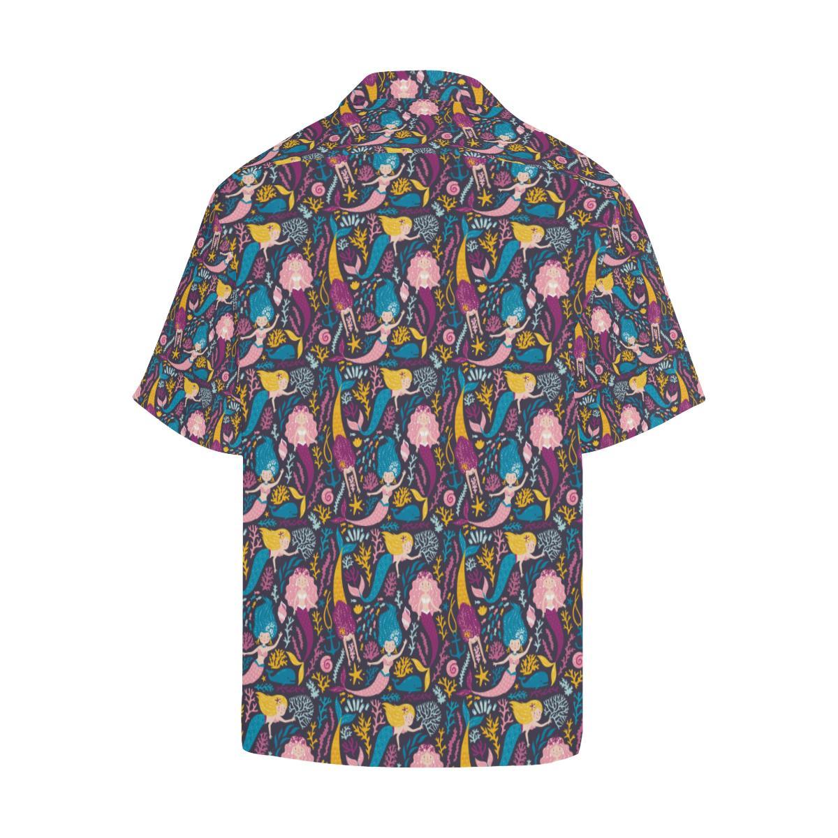Mermaid Pattern Print Design Hawaiian Shirt