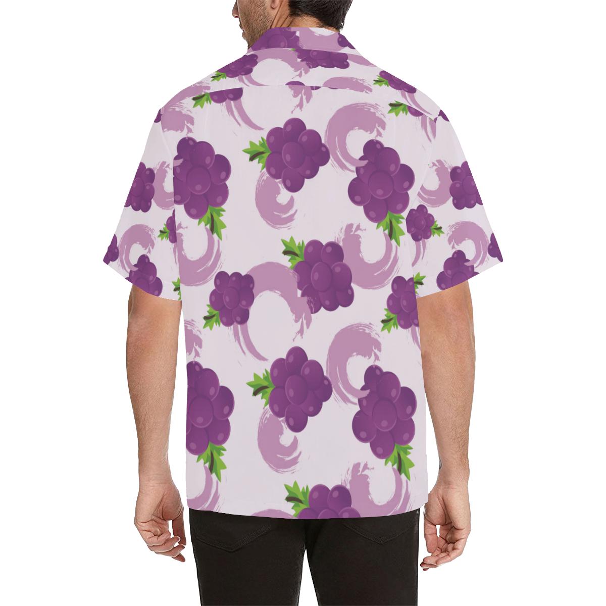 Cute Grape Pattern Mens All Over Print Hawaiian Shirt