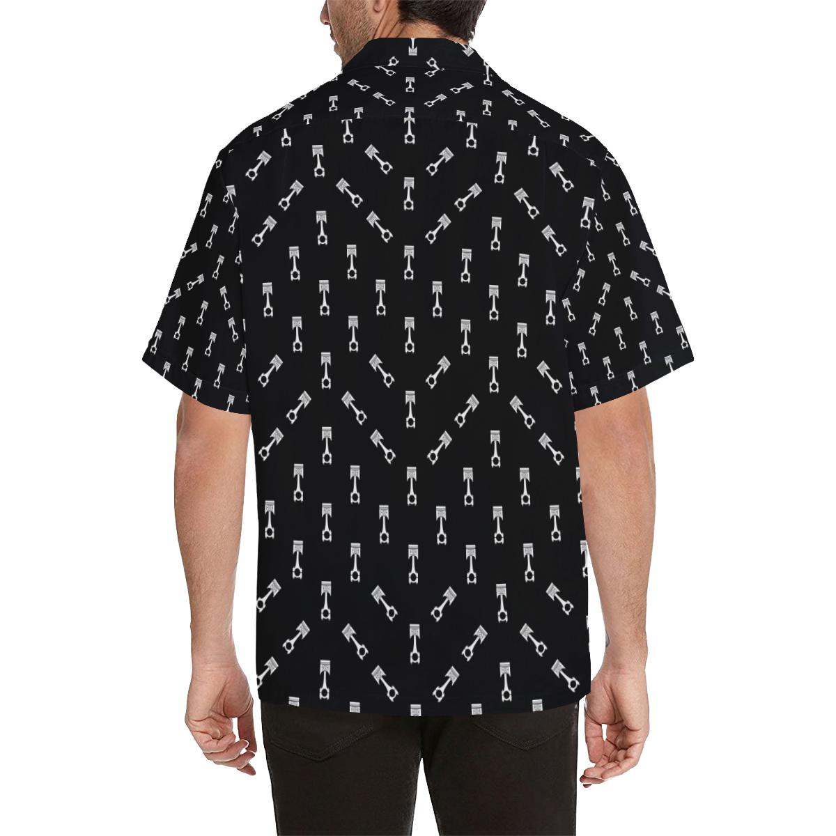 Engine Piston Black Theme Pattern Print Design 03 Mens All Over Hawaiian Shirt