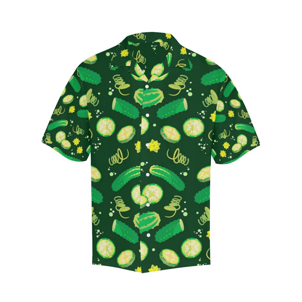 Cucumber Pattern Background Mens All Over Print Hawaiian Shirt