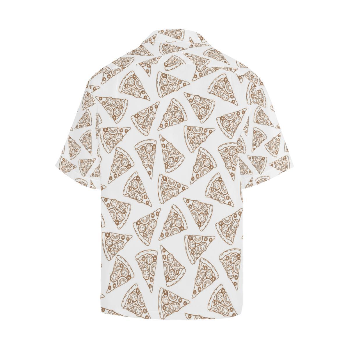 Hand Drawn Pizza Pattern Mens All Over Print Hawaiian Shirt