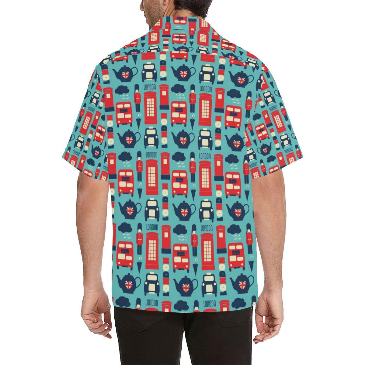 British Pattern Print Design 04 Mens All Over Hawaiian Shirt