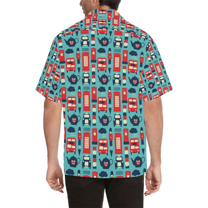 British Pattern Print Design 04 Mens All Over Hawaiian Shirt