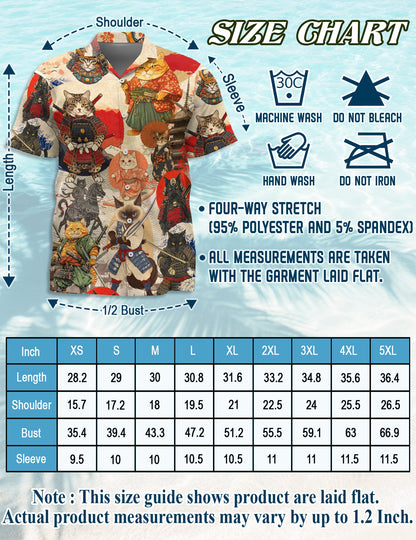 Japanese Samurai Cat Matching Dog Owner Hawaiian Shirts, Funny Pet Aloha Shirt for Beach Vacation - Azhawaiian