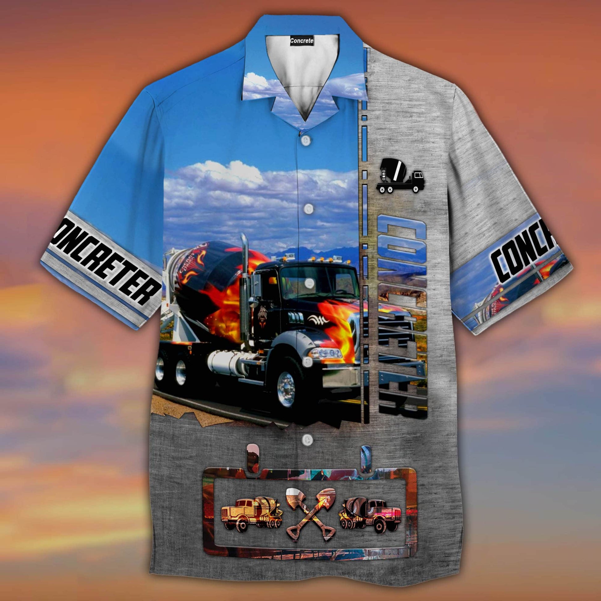 Concreter Mixe Car Unisex Hawaiian Shirts