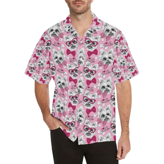 Yorkshire Terrier Pattern Print Design 03 Mens All Over Hawaiian Shirt