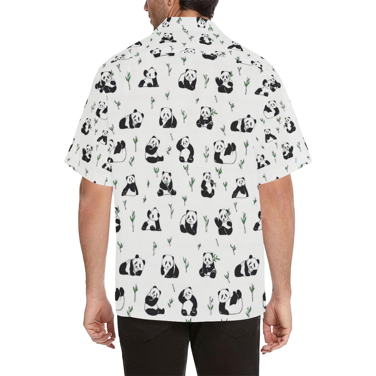 Panda Pattern Background Mens All Over Print Hawaiian Shirt