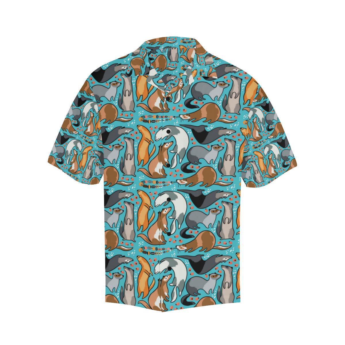 Ferret Pattern Print Design Hawaiian Shirt