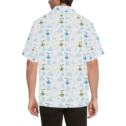 Helicopter Pattern Mens All Over Print Hawaiian Shirt