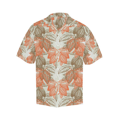 Cocoa Beans Tree Pattern Mens All Over Print Hawaiian Shirt