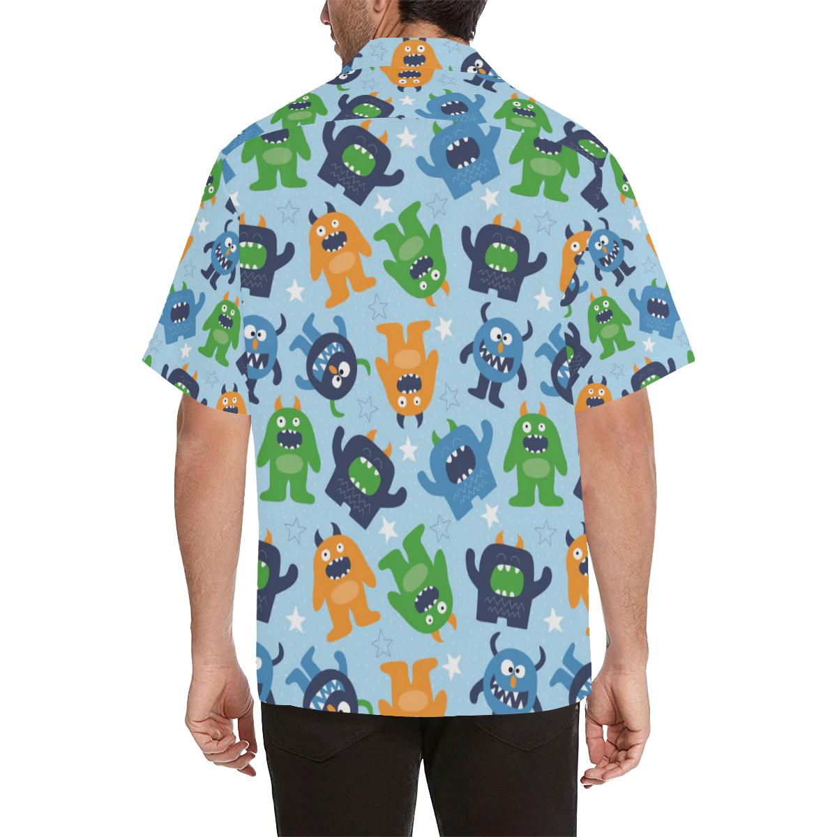 Alien Pattern Print Design 04 Mens All Over Hawaiian Shirt