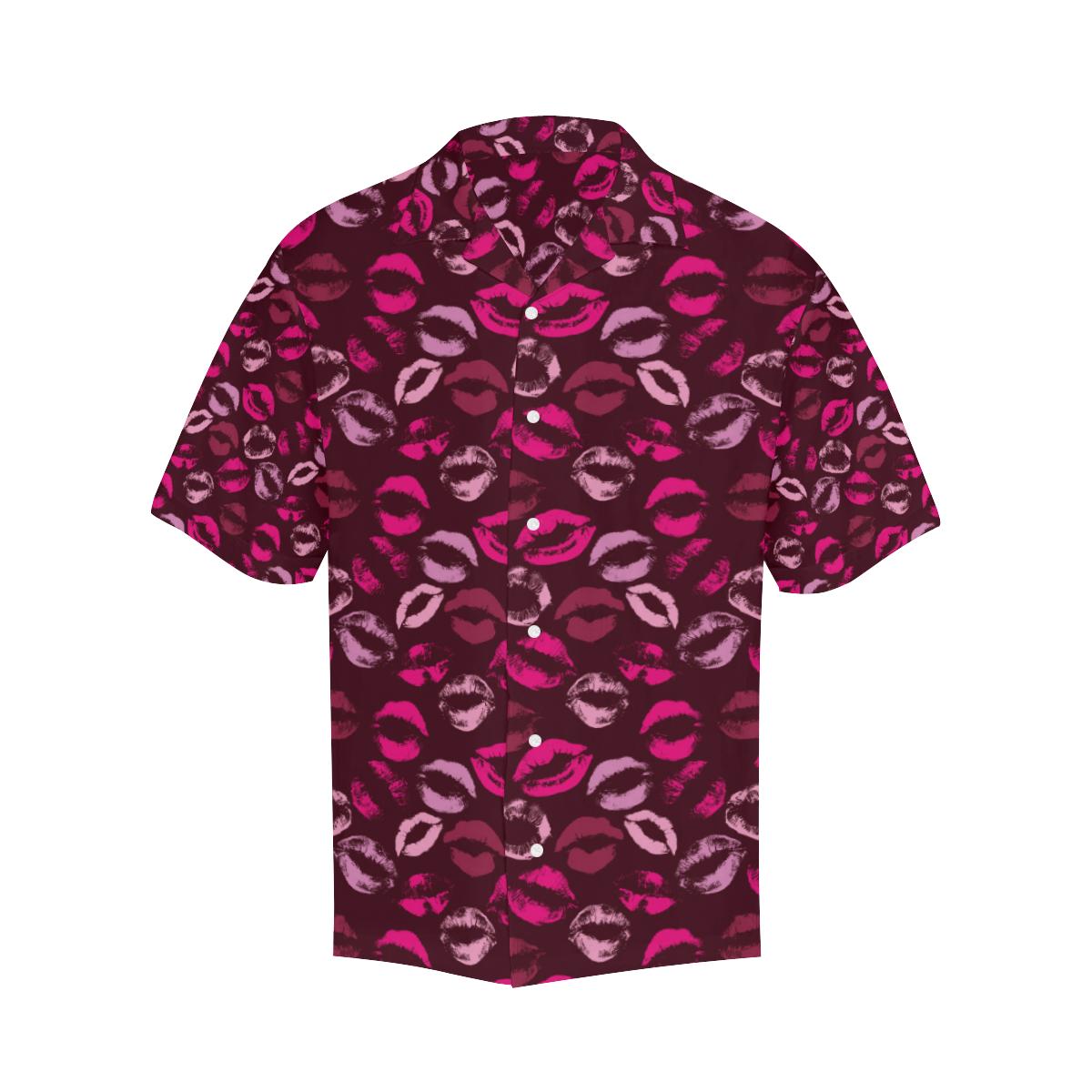 Lips Pattern Print Design 03 Mens All Over Hawaiian Shirt