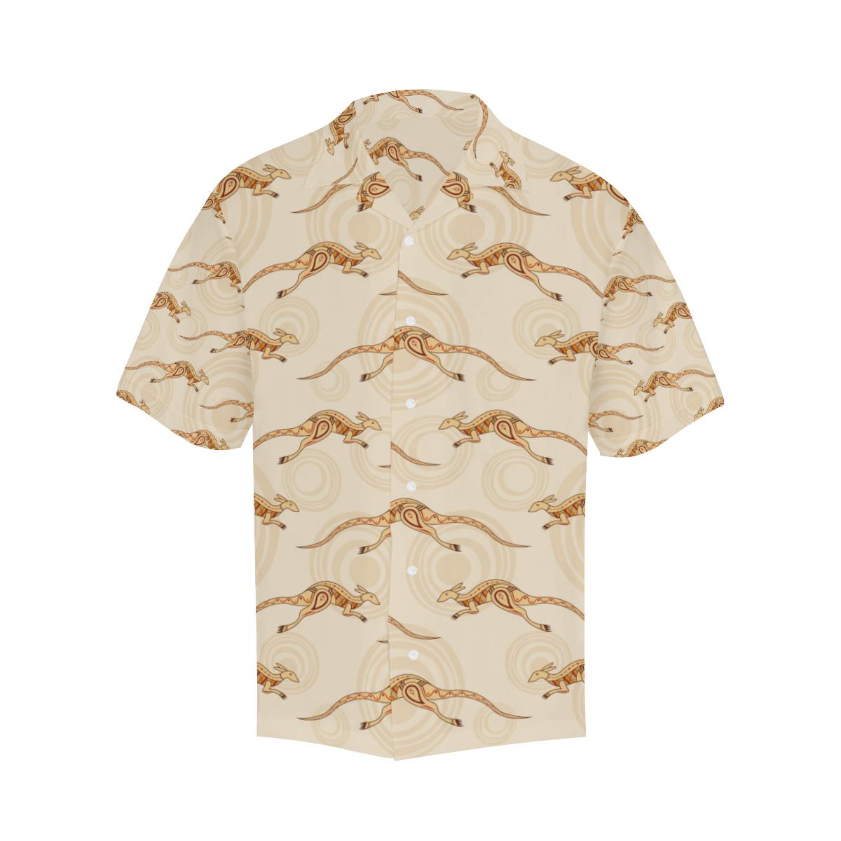 Kangaroo Aboriginal Pattern Background Mens All Over Print Hawaiian Shirt
