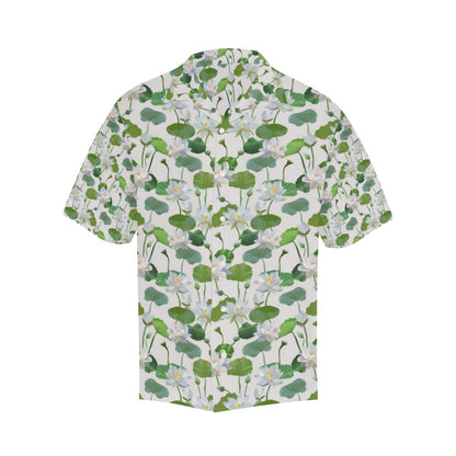 Lotus Waterlily Pattern Mens All Over Print Hawaiian Shirt