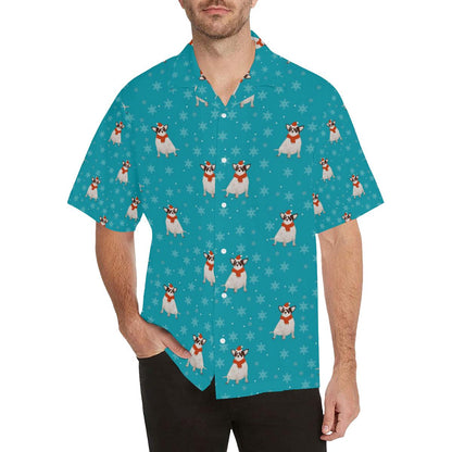 Fat Chihuahua Christmas Pattern Mens All Over Print Hawaiian Shirt