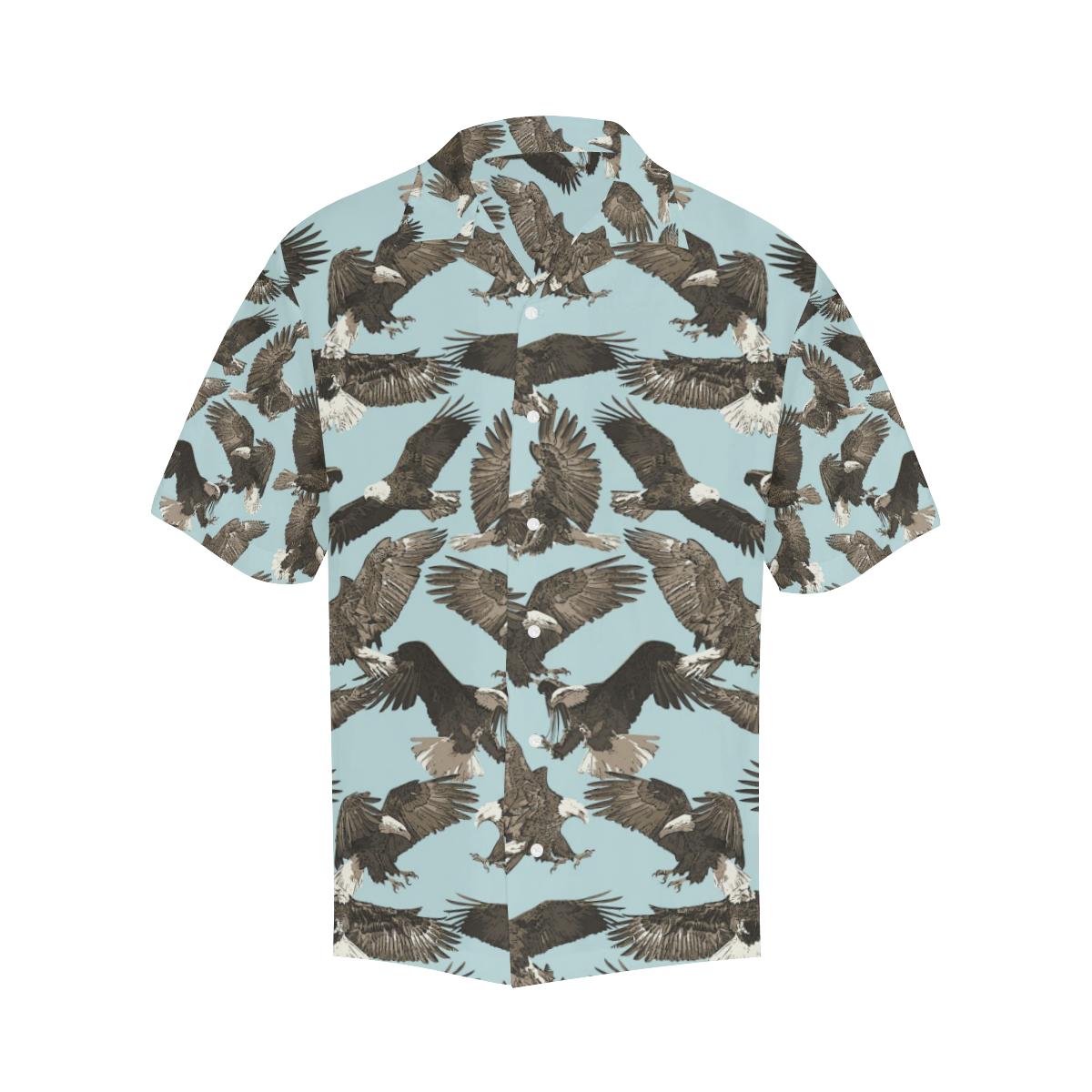 Eagle Pattern Print Design 01 Mens All Over Hawaiian Shirt