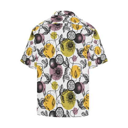 Passion Fruit Pattern Background Mens All Over Print Hawaiian Shirt