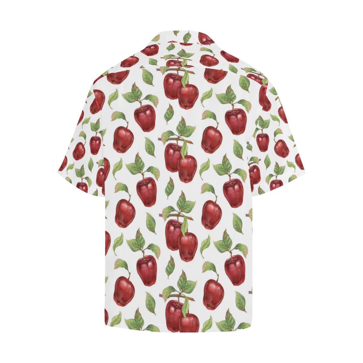 Red Apples Pattern Mens All Over Print Hawaiian Shirt